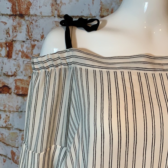 LOFT Striped Strappy Off The Shoulder Blouse - Picture 2 of 6
